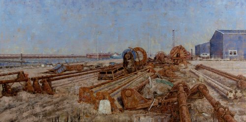 Vissersgerei op de kade van Lauwersoog Vissersgerei op de kade van Lauwersoog